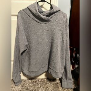 ZYIA Gray Hoodie Texture Sweatshirt